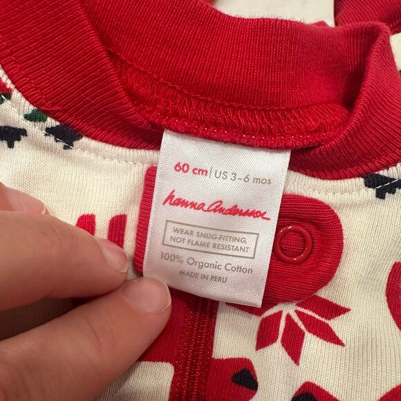 Hanna Andersson Dear Deet Holiday Zipper Sleeper Pajamas - Picture 8 of 8